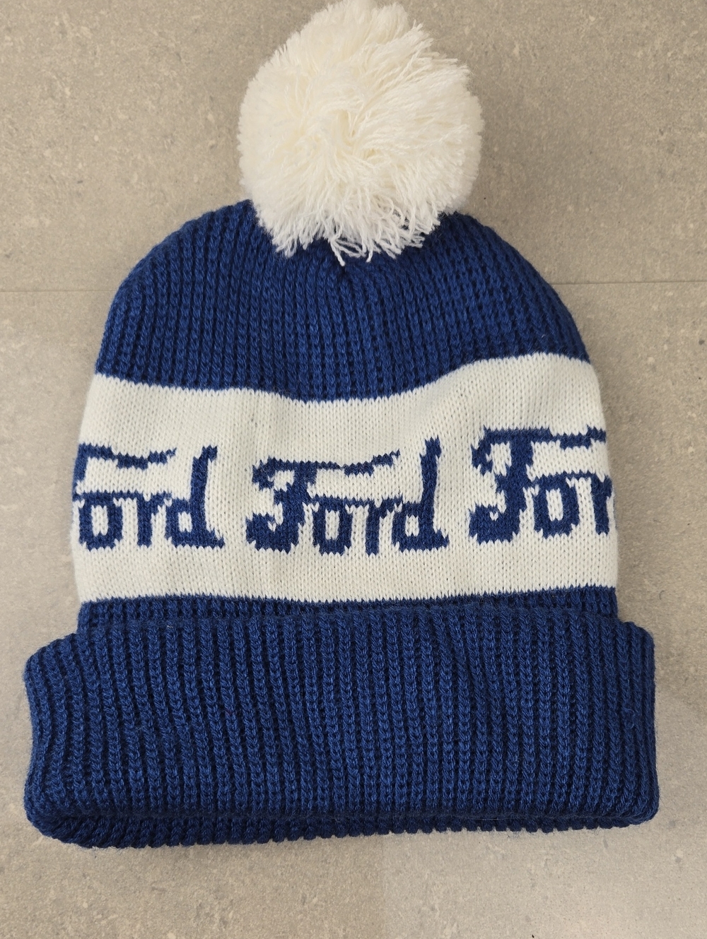 Vintage Ford Promotional Pom Pom Toque / Knit Beanie Winter Hat, One Size - Picture 3 of 5